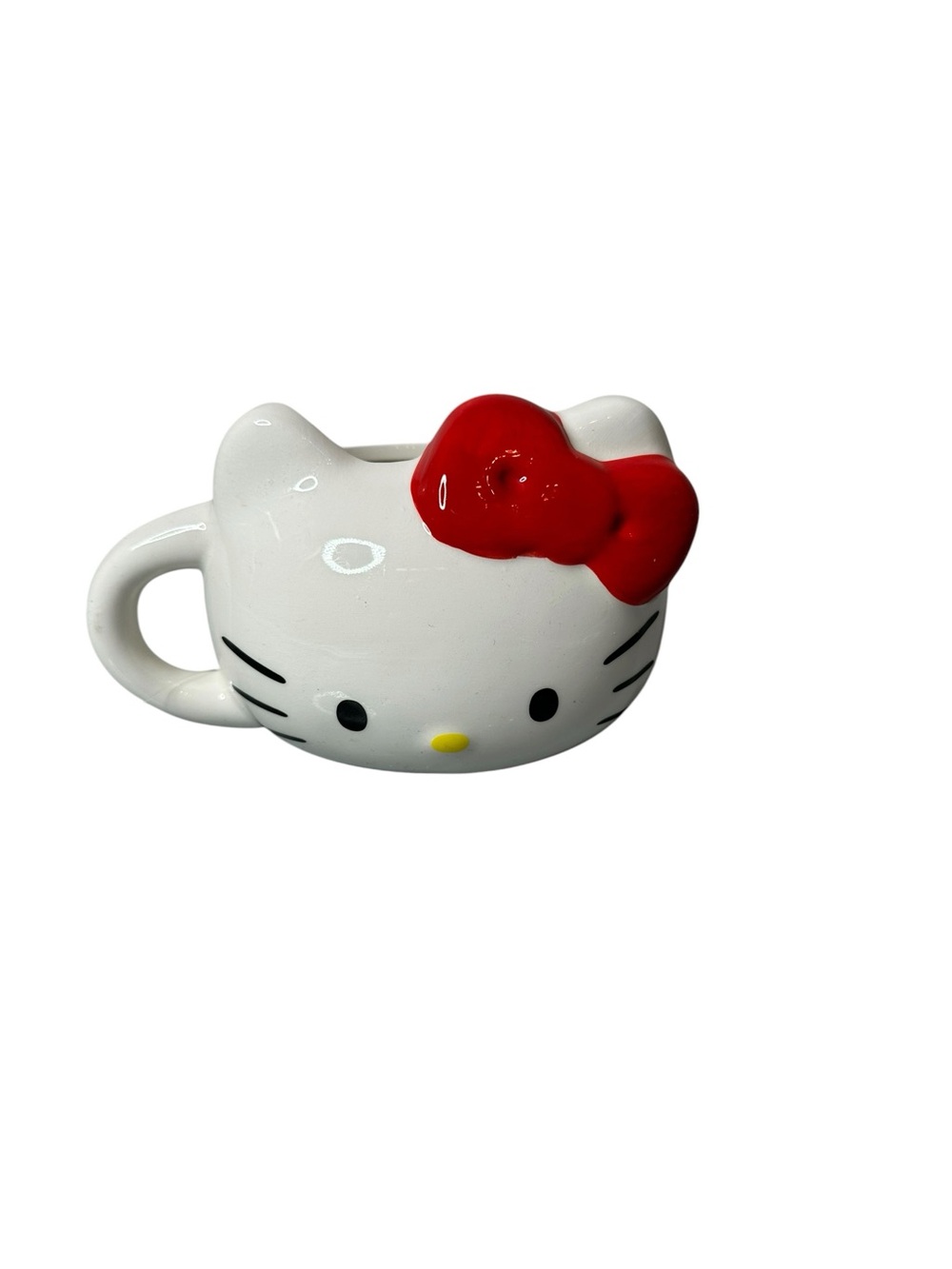 Hello Kitty Sanrio 3D Sculpted Ceramic Face Mug Red Bow Bioworld 2023